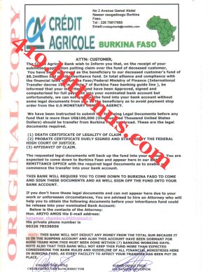 CREDIT AGRICOLE APPROVAL DOCUMENT